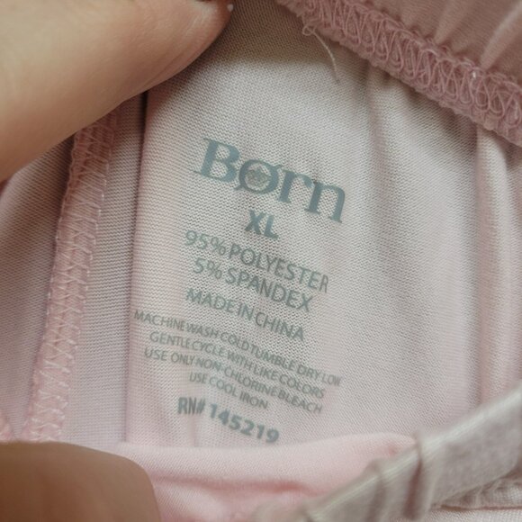 NEW Born Sleepwear Womens XL Pajama Set Pink Button Front Embroidered Collared - Picture 11 of 16